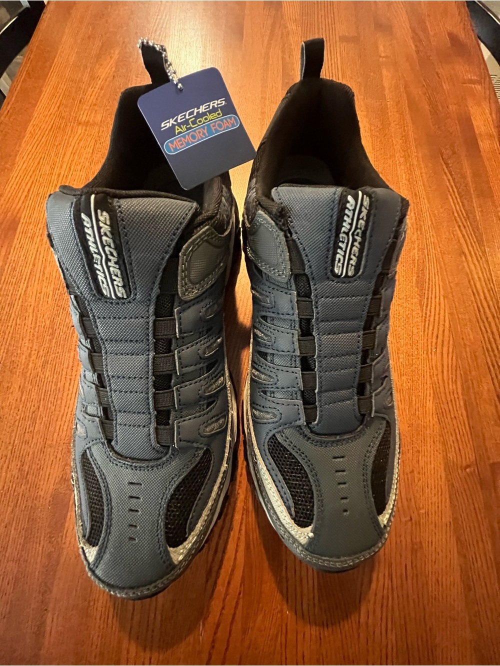 Skechers Men's Athletic Slip-On Shoes in Navy Blue and Black